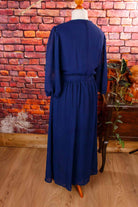 80s Abendkleid blau