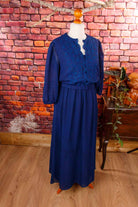 80s Abendkleid blau
