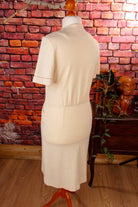 Vintage Strickkleid beige Wollmix
