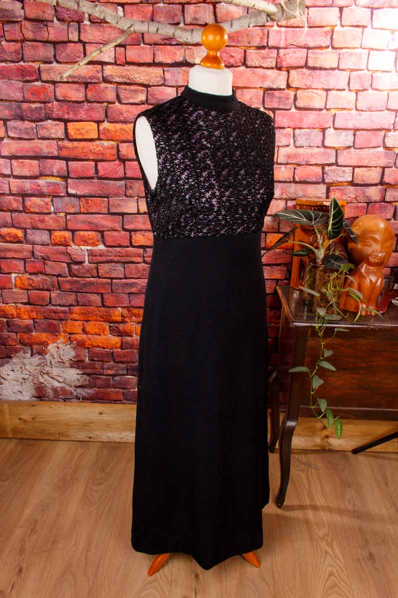 Vintage Abendkleid schwarz Glitzer