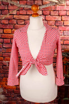 Wickelbluse rot kariert