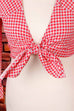 Wickelbluse rot kariert