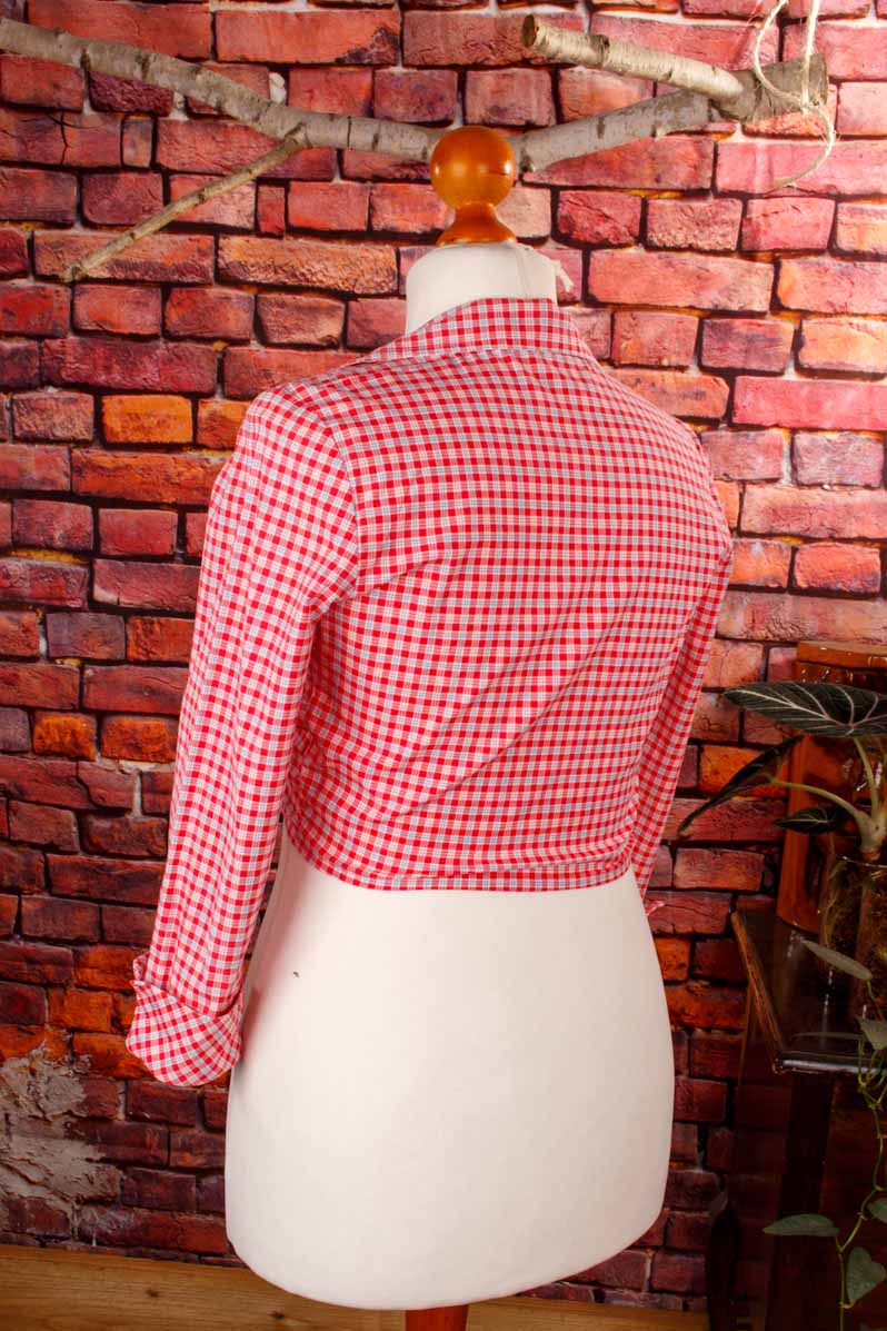 Wickelbluse rot kariert