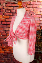 Wickelbluse rot kariert