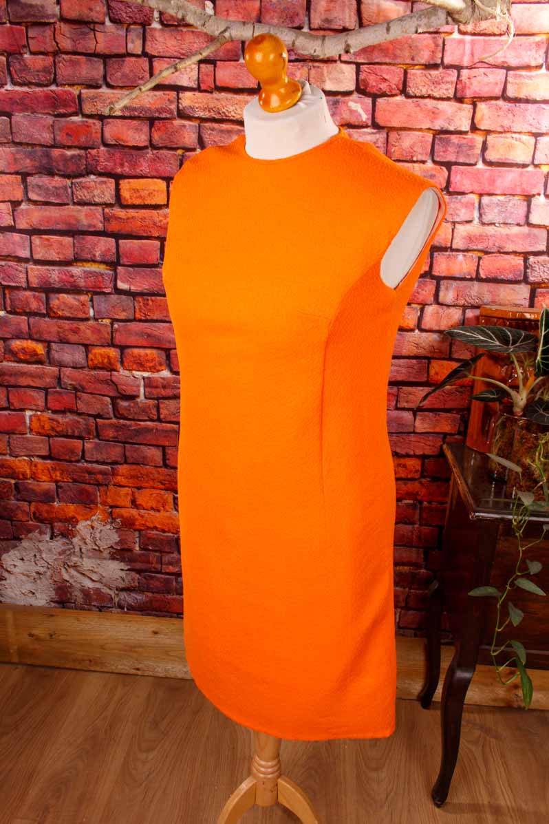 60s Schlagerkleid orange