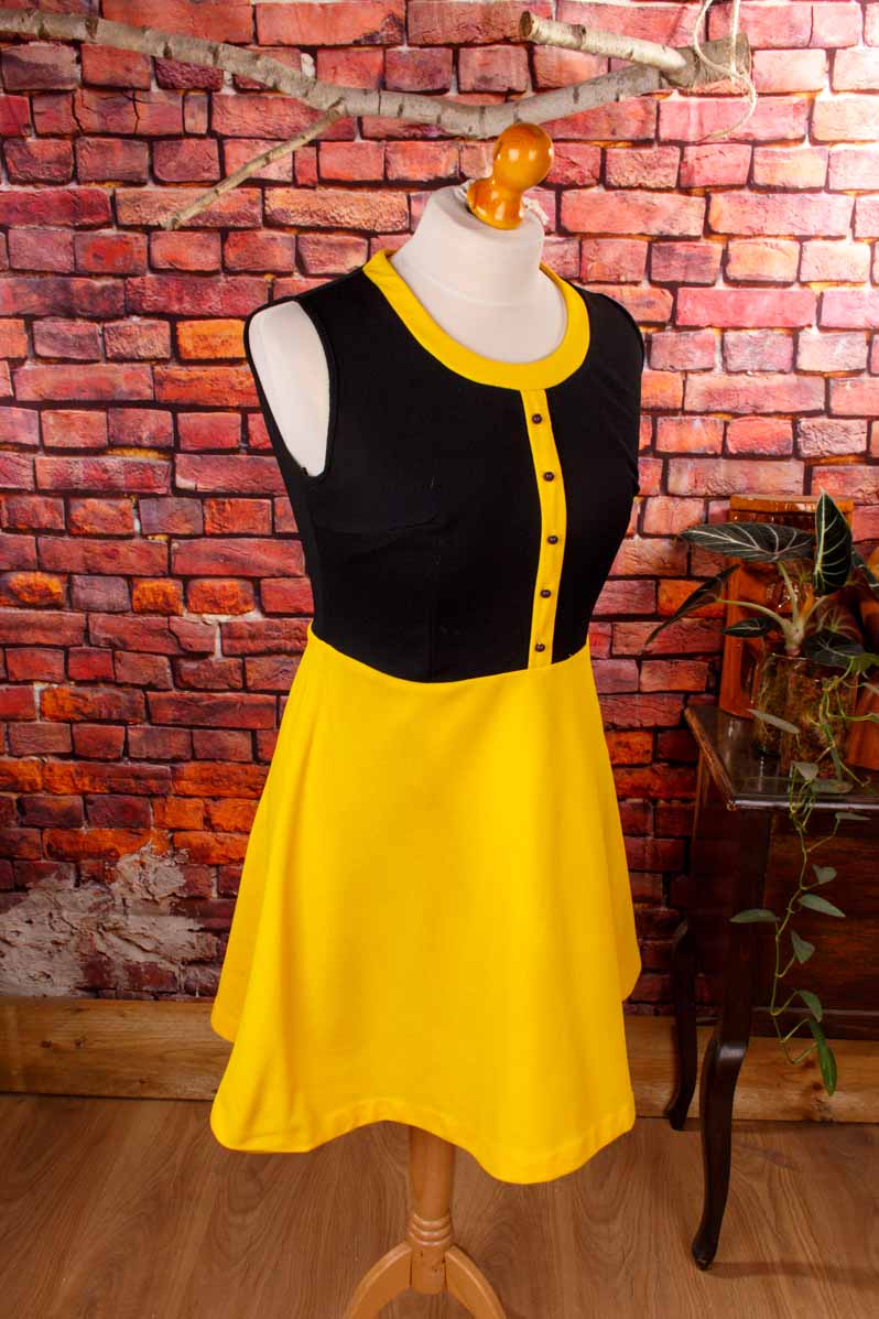 Schlager Kleid schwarz gelb