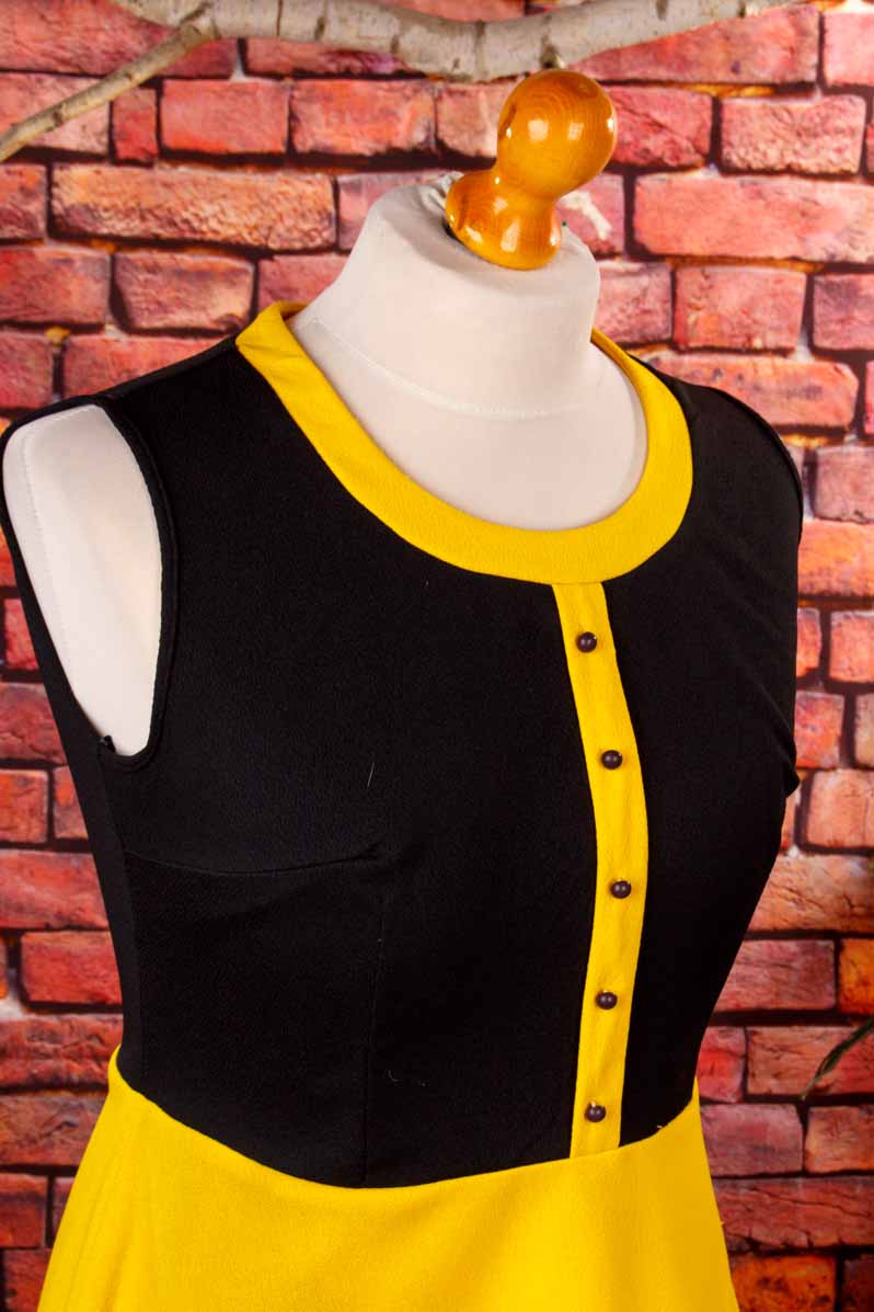 Schlager Kleid schwarz gelb