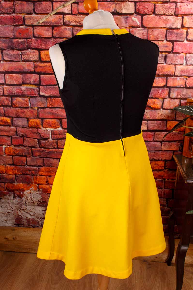 Schlager Kleid schwarz gelb