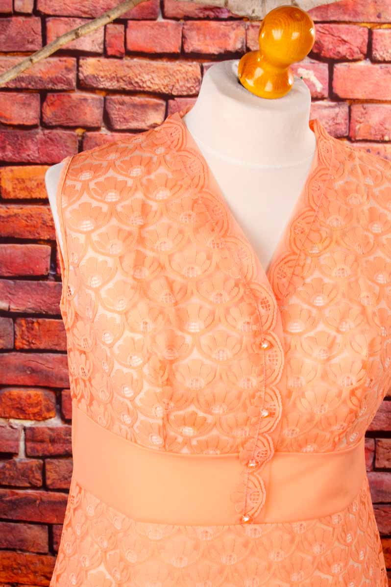 Vintage Nachtkleid apricot Spitze
