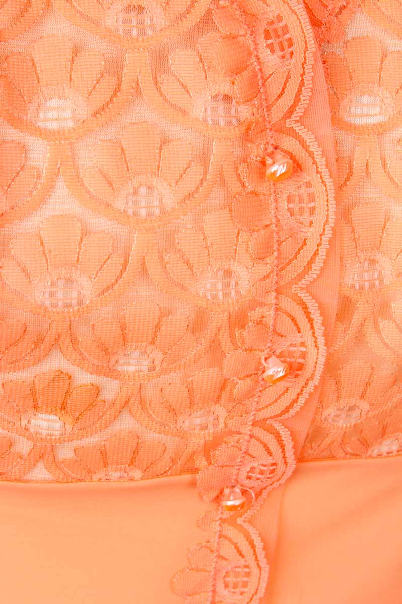 Vintage Nachtkleid apricot Spitze