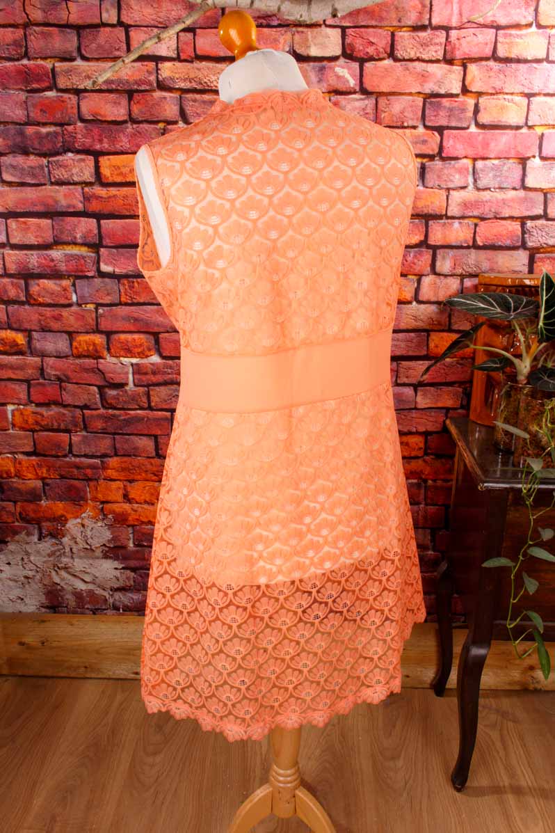Vintage Nachtkleid apricot Spitze