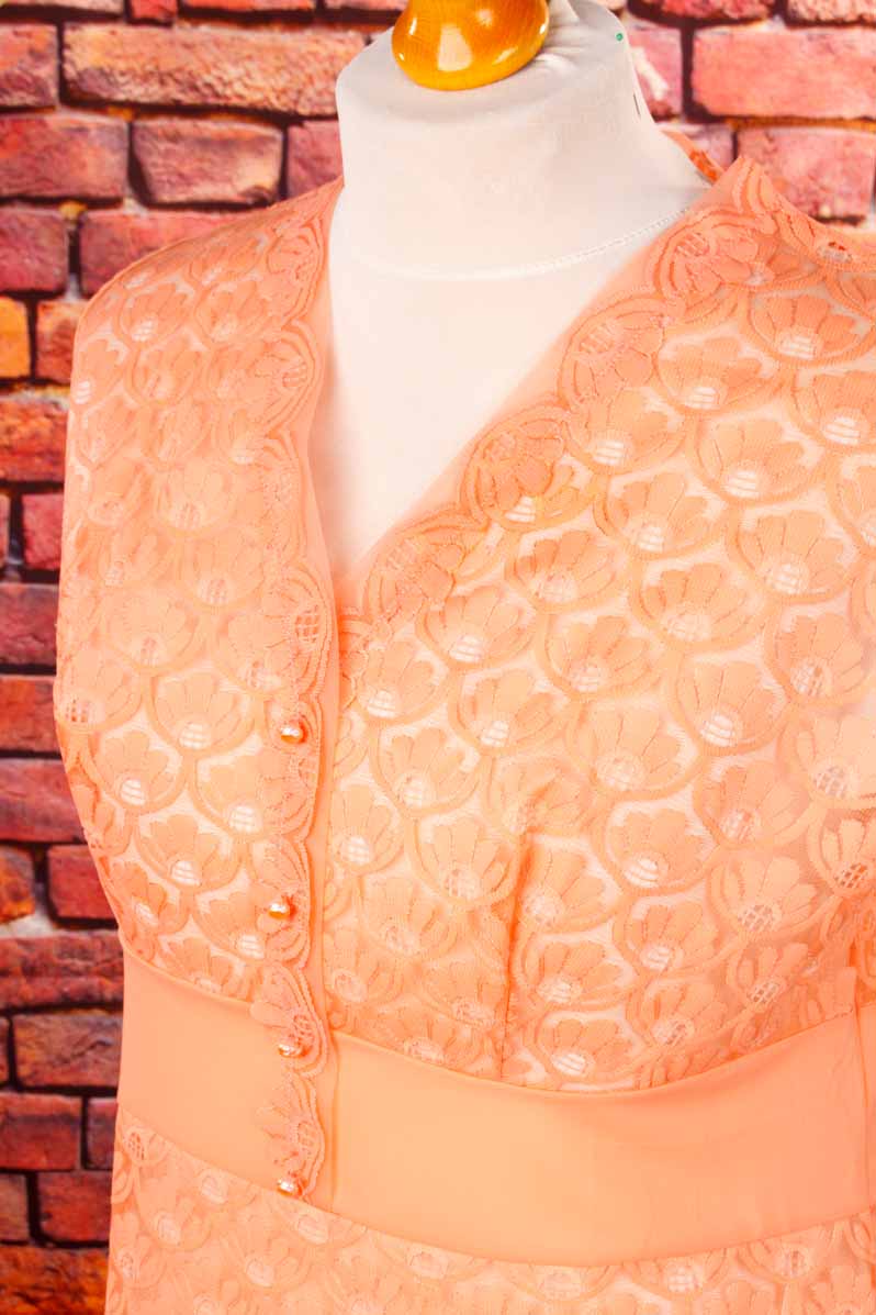 Vintage Nachtkleid apricot Spitze