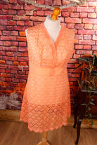 Vintage Nachtkleid apricot Spitze