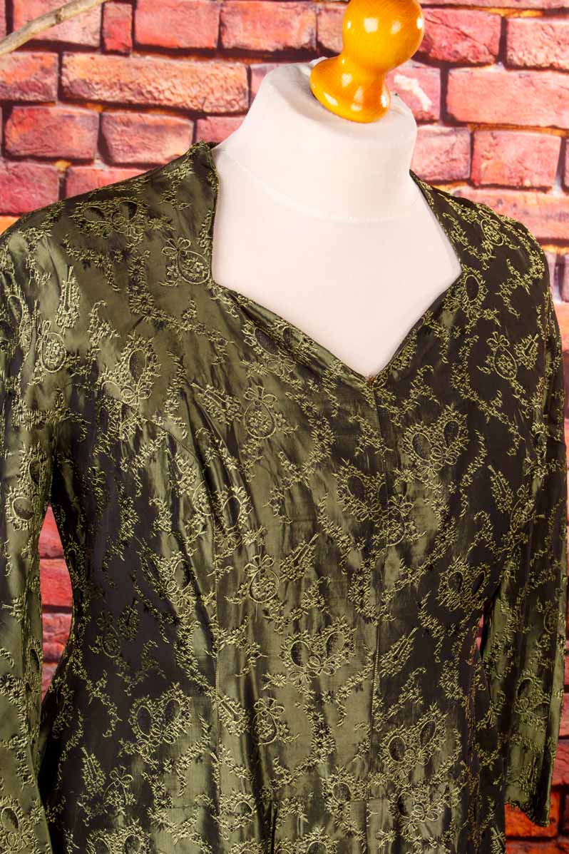 Brokat Abendkleid grün elegant