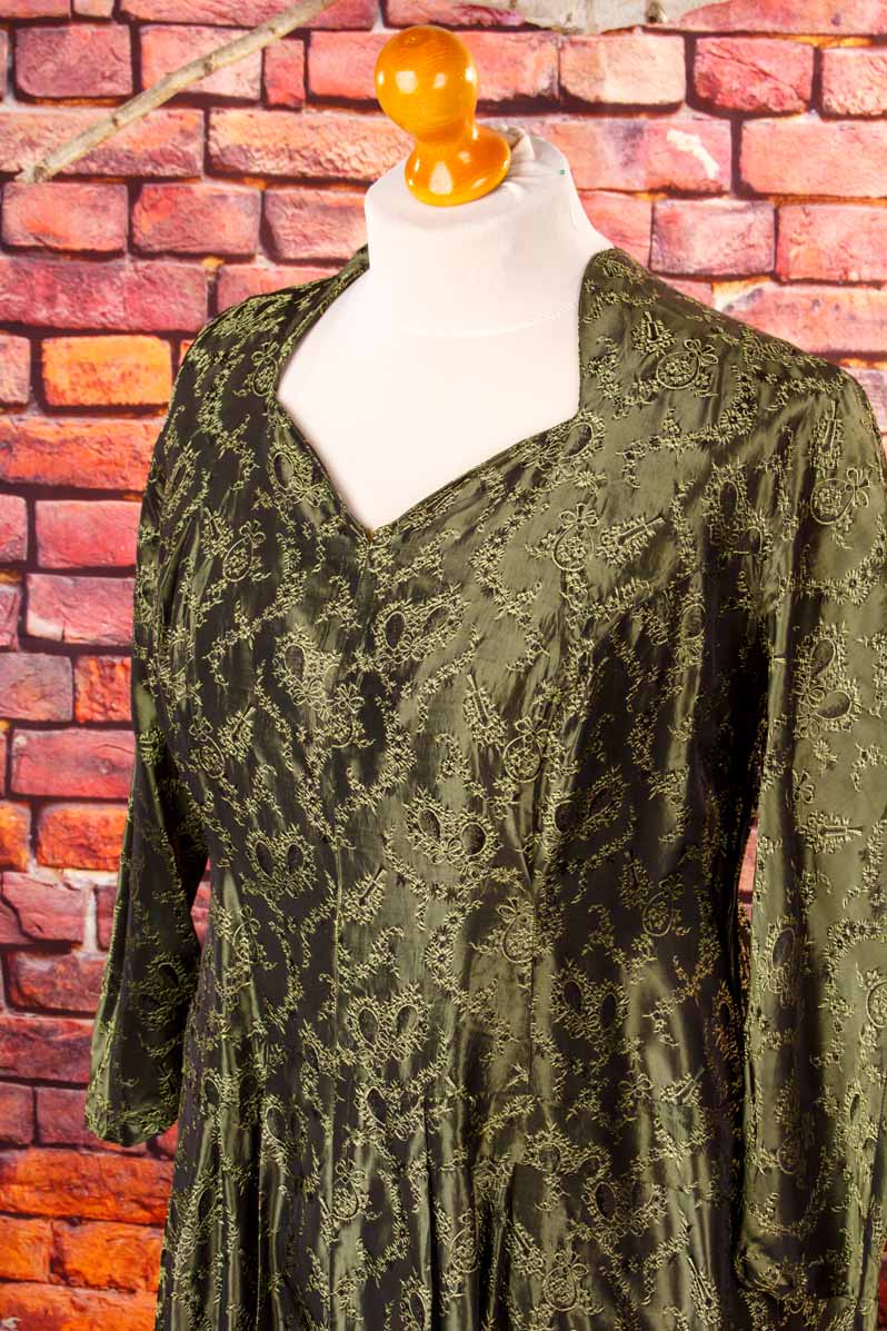Brokat Abendkleid grün elegant