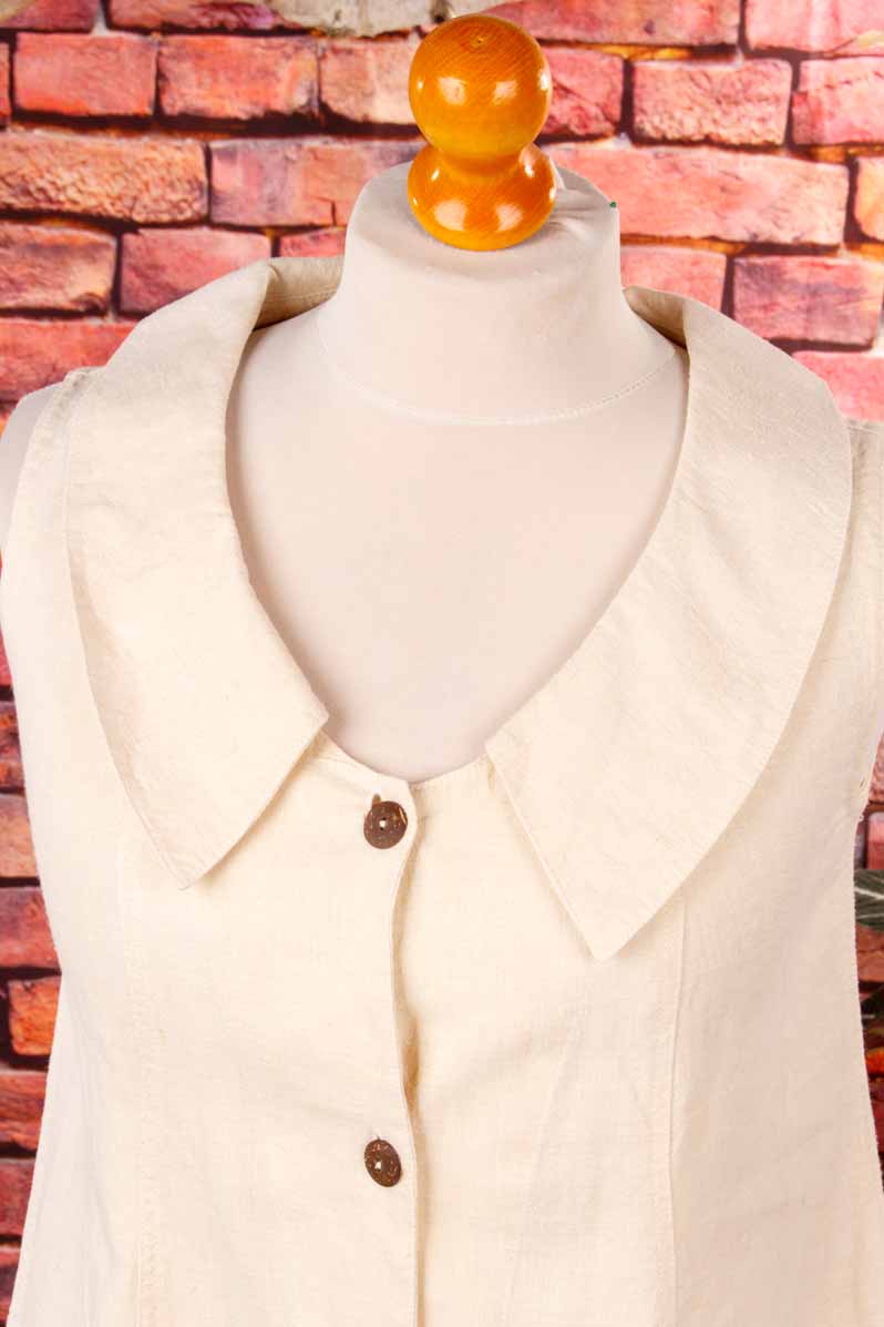Leinen Top Tunika creme