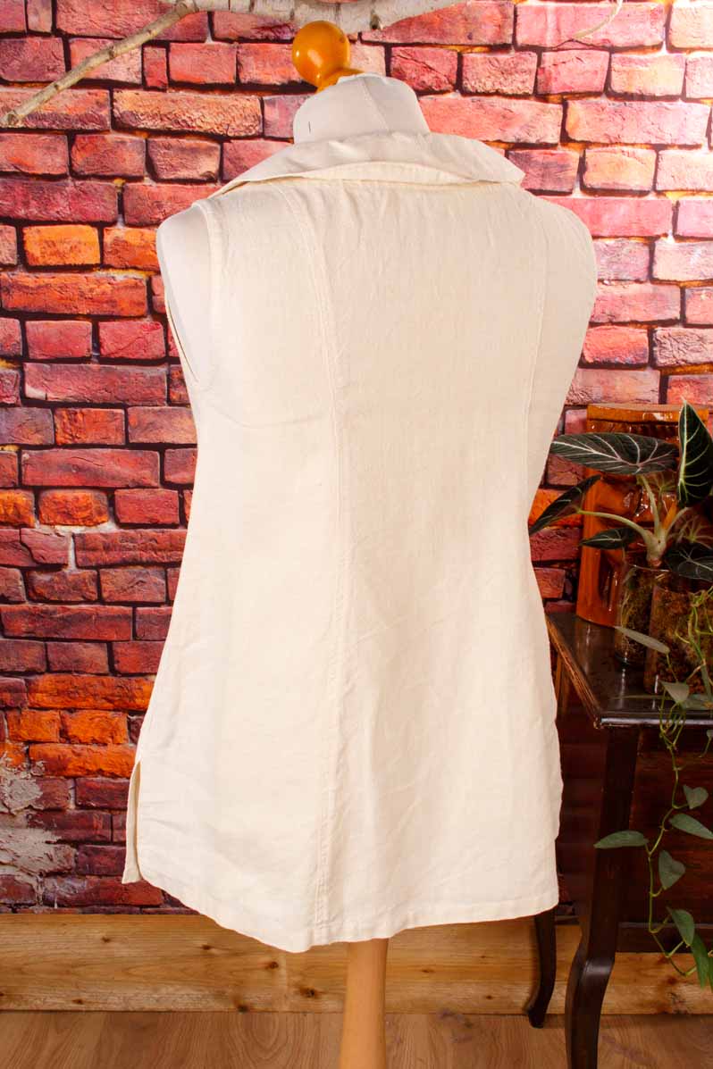 Leinen Top Tunika creme
