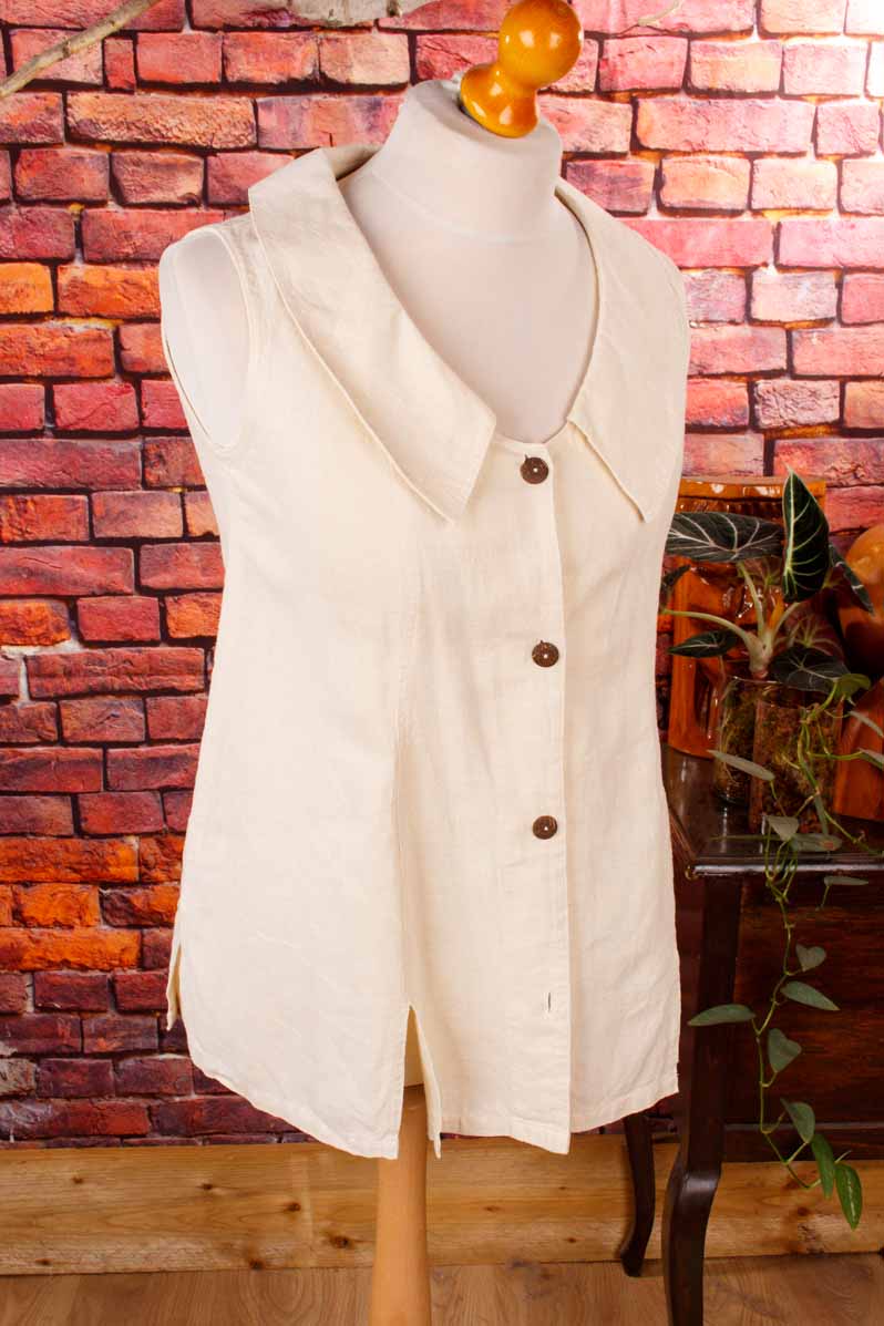 Leinen Top Tunika creme