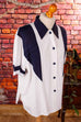 Vintage Bluse blau weiß maritim