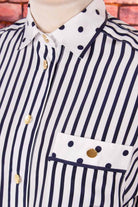 Sommerbluse weiß blau gestreift