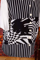 extravagante Bluse schwarz-weiß