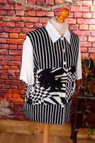 extravagante Bluse schwarz-weiß