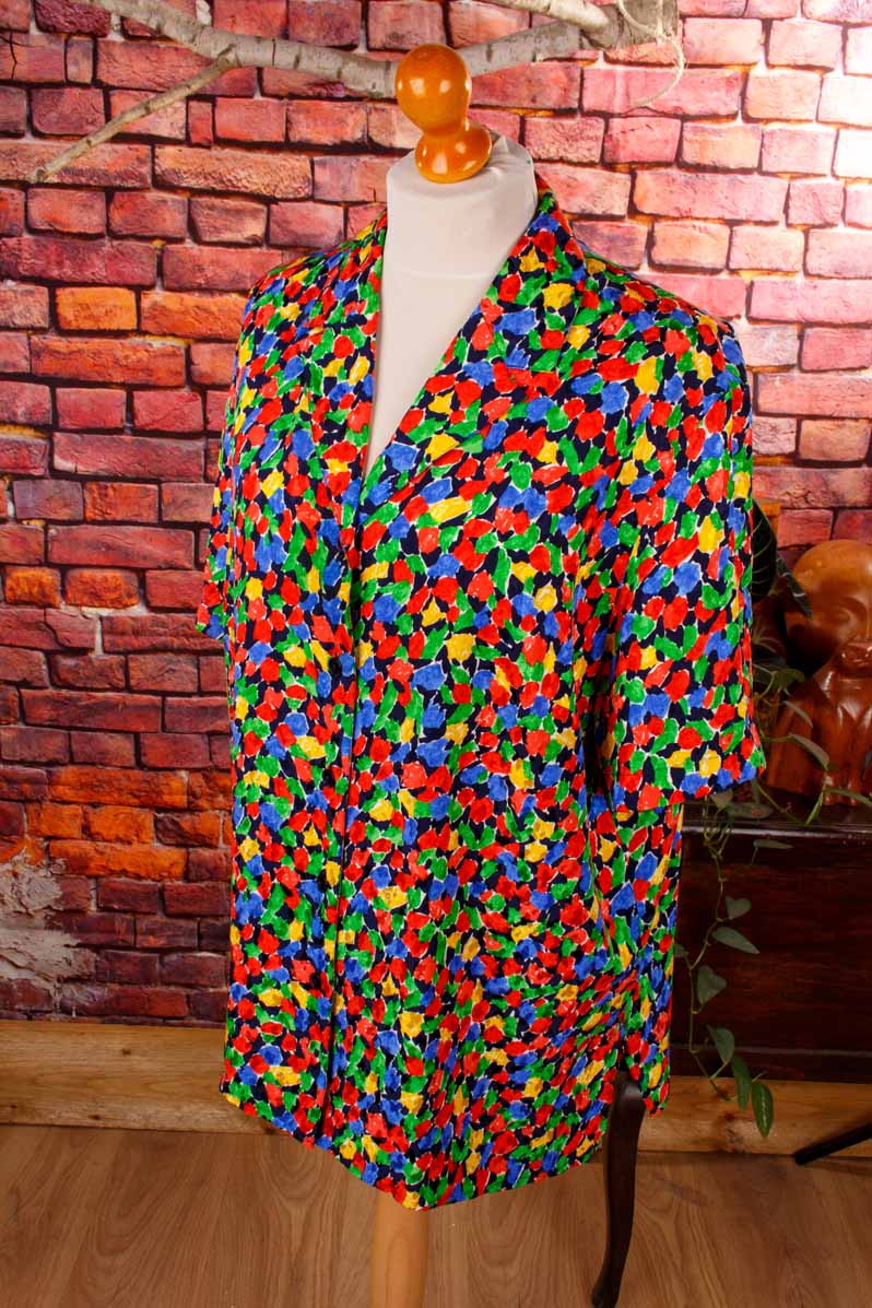 Seide Bluse leuchtend bunt