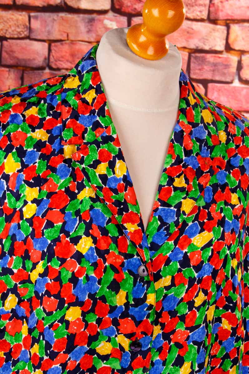 Seide Bluse leuchtend bunt