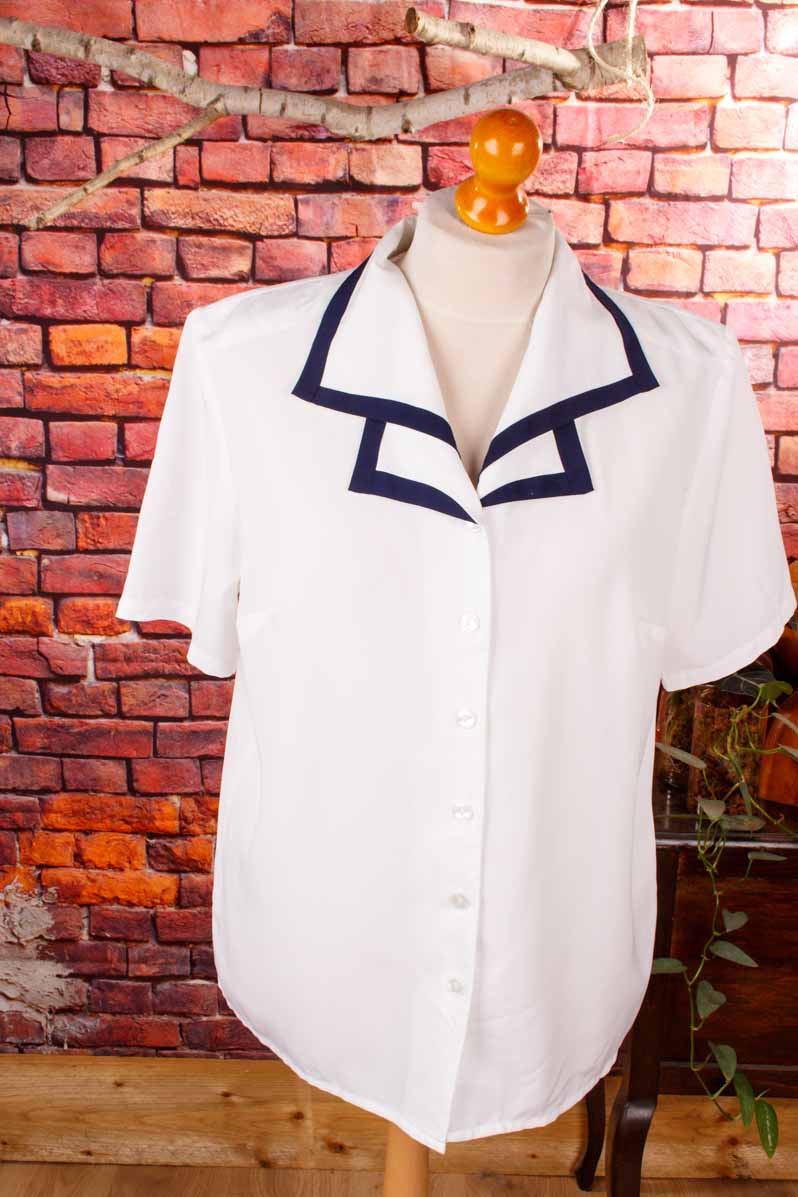 Sommer Bluse weiß + Kragen