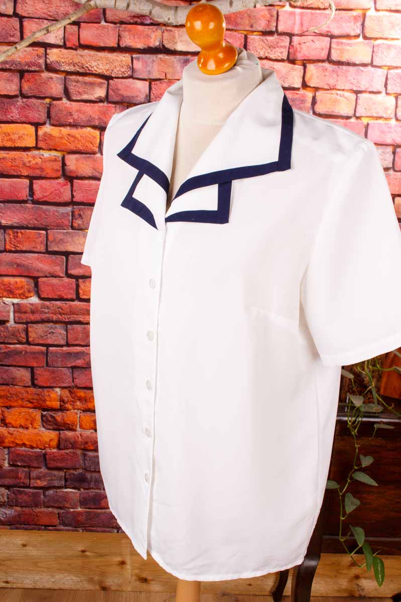 Sommer Bluse weiß + Kragen