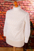 Vintage Spitzenbluse weiß Stehkragen