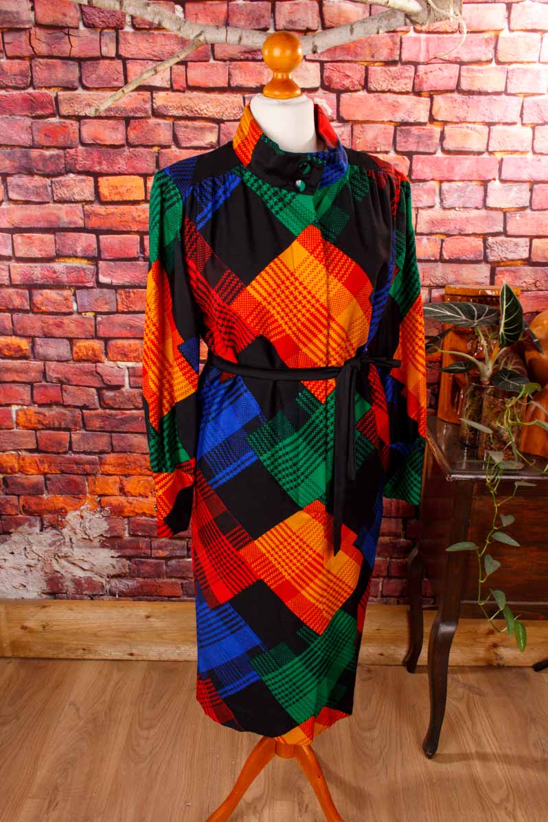 Extravagantes Wollkleid leuchtend bunt PETER HAHN