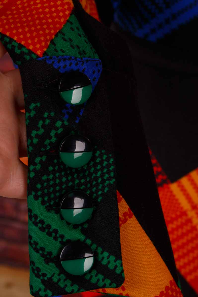 Extravagantes Wollkleid leuchtend bunt PETER HAHN