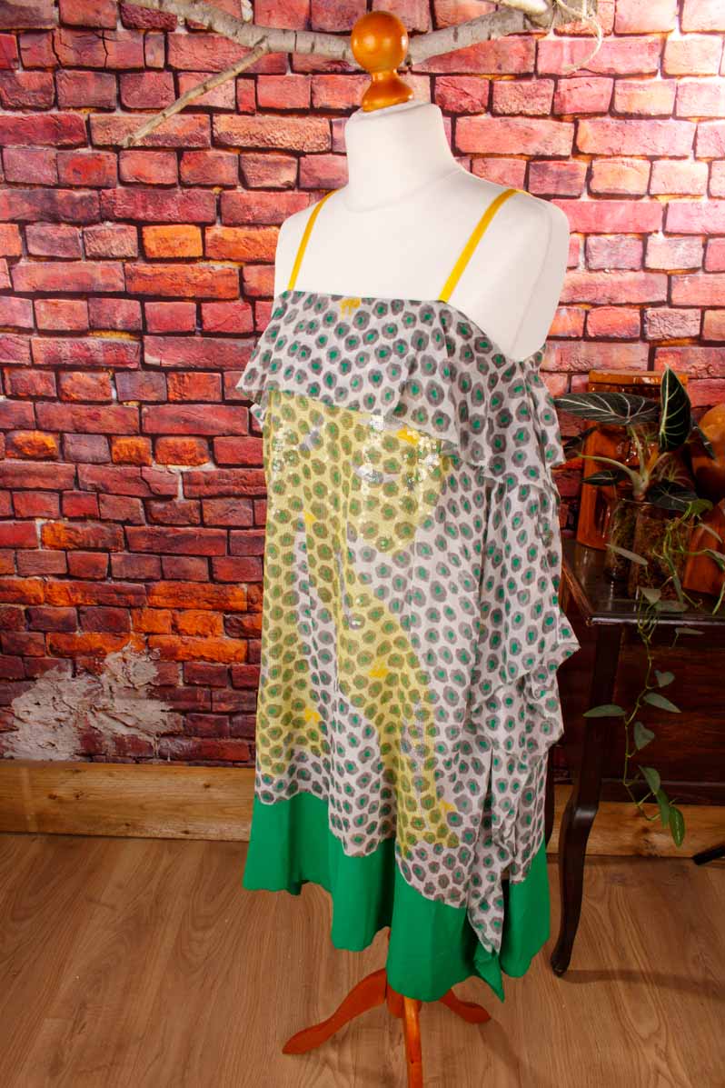 Tsumori Chisato Seidenkleid grün