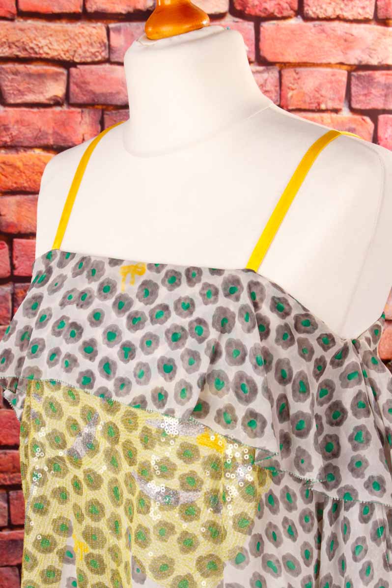 Tsumori Chisato Seidenkleid grün