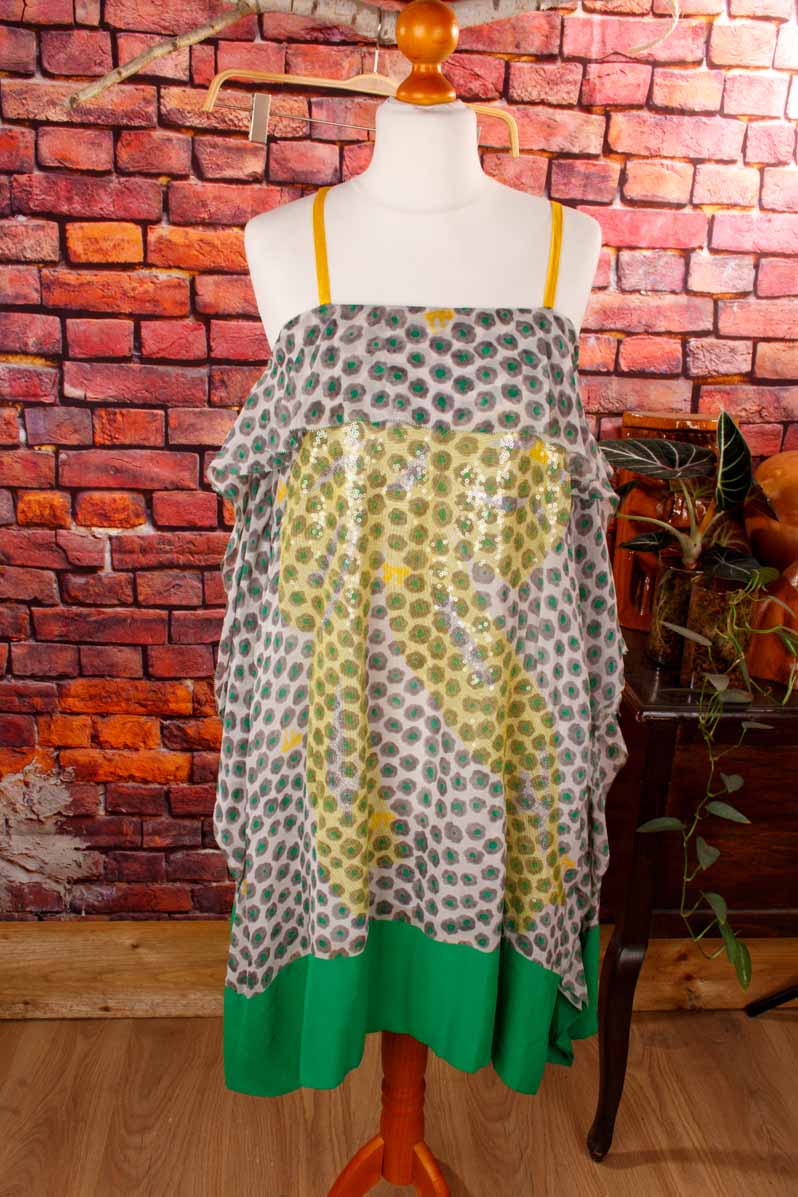Tsumori Chisato Seidenkleid grün