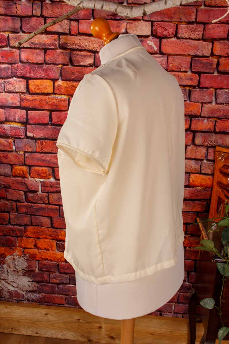 60er Jahre Bluse creme bestickt