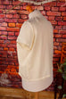 60er Jahre Bluse creme bestickt