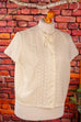 60er Jahre Bluse creme bestickt