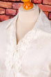Vintage Rüschenbluse weiß Satin
