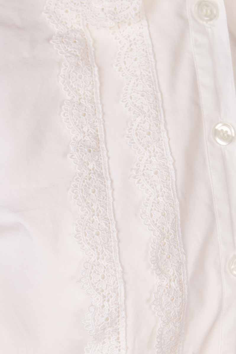 Luxus Vintage Bluse weiß mit Spitze