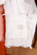 Luxus Vintage Bluse weiß mit Spitze