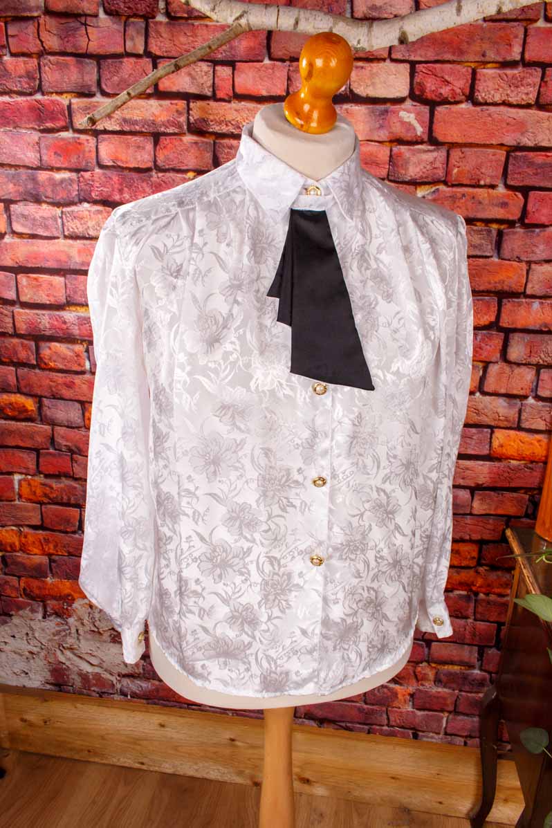 Vintage Satinbluse mit Jabot