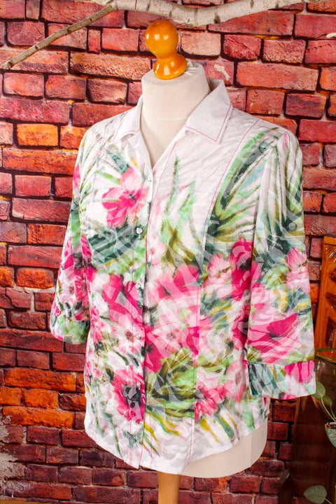 Sommermann Bluse Blumenmuster