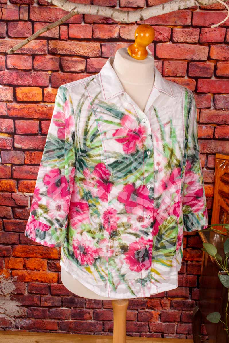 Sommermann Bluse Blumenmuster