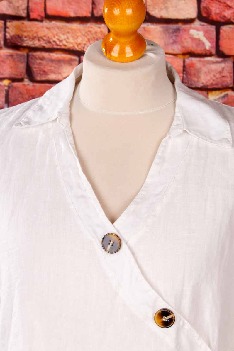 100% Leinen Top asymmetrisch
