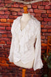 Vintage Boho Bluse weiß mit Rüschen