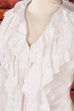 Vintage Boho Bluse weiß mit Rüschen