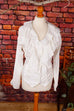 Vintage Boho Bluse weiß mit Rüschen