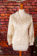 70s Schlagerbluse gold bestickt
